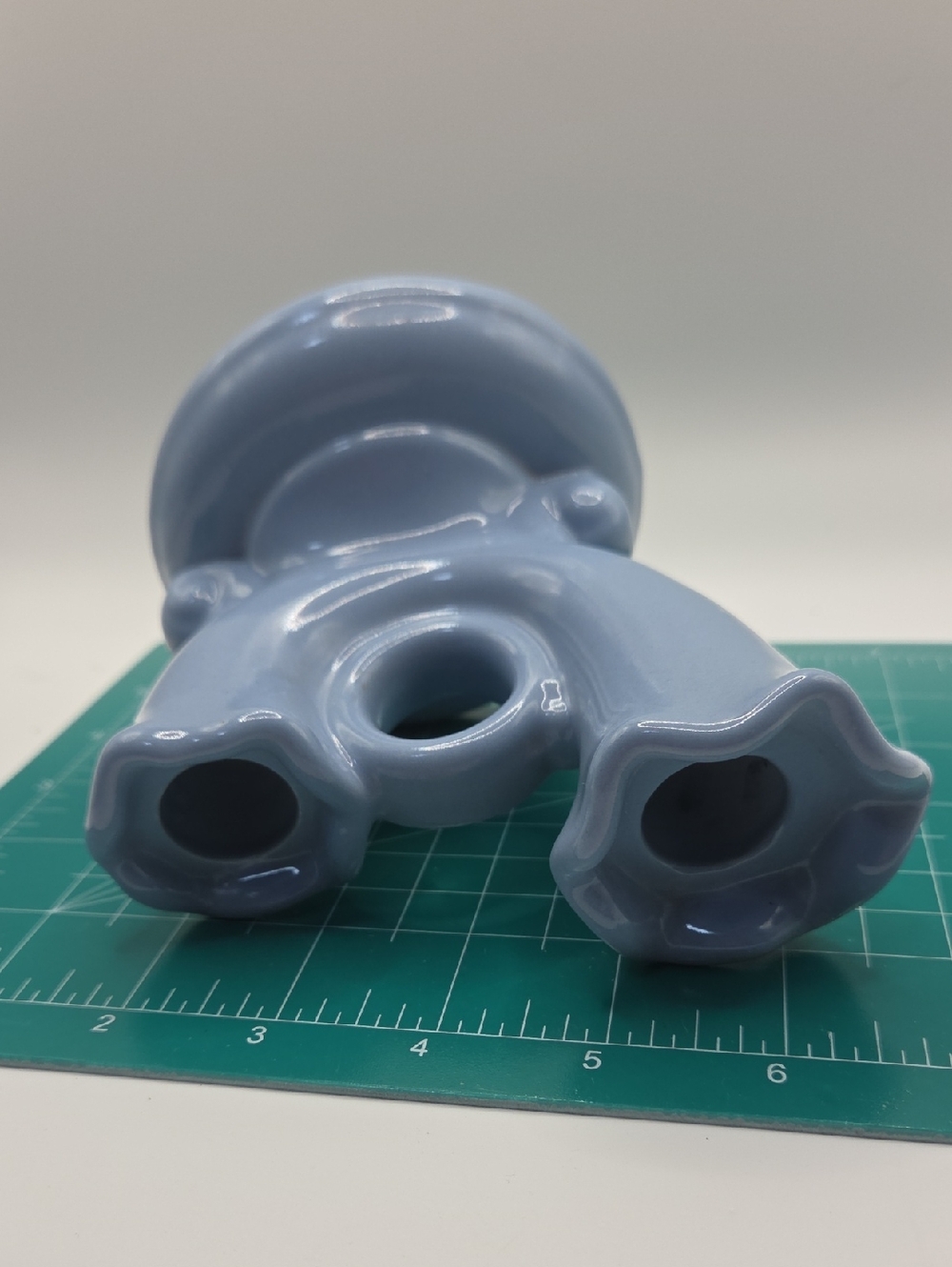 Abingdon Pottery Doulble Candle Holder In Blue. Vintage - Picture 4 of 5